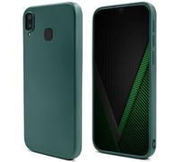 Moozy Lifestyle. Designed for Samsung A20e Case, Dark Green - Liquid Silicone Lightweight Cover with Matte Finish and Soft Microfiber Lining, Premium Silicone Case