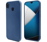 Moozy Lifestyle. Designed for Samsung A40 Case, Midnight Blue - Liquid Silicone Lightweight Cover with Matte Finish and Soft Microfiber Lining, Premium Silicone Case