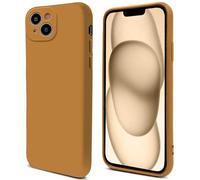 Moozy Lifestyle. Premium Silicone Phone Case for iPhone 14, 6.1-inch, Liquid Silicone Lightweight cover for i phone 14 with Matte Finish and Soft Microfiber Lining, Caramel