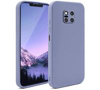 Moozy Minimalist Series Silicone Case for Huawei Mate 20 Pro, Blue Grey - Matte Finish Lightweight Mobile Phone Case Slim Soft Protective TPU Cover with Matte Surface