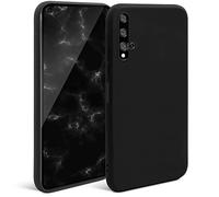 Moozy Minimalist Series Silicone Case for Huawei Nova 5T and Honor 20, Black - Matte Finish Lightweight Mobile Phone Case Ultra Slim Soft Protective TPU Cover with Matte Surface