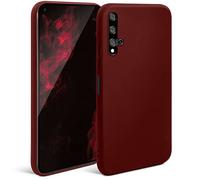 Moozy Minimalist Series Silicone Case for Huawei Nova 5T and Honor 20, Wine Red - Matte Finish Lightweight Mobile Phone Case Ultra Slim Soft Protective TPU Cover with Matte Surface