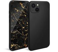 Moozy Minimalist Series Silicone Case for iPhone 13 Mini, Black - Matte Finish Lightweight Mobile Phone Case Slim Soft Protective TPU Cover with Matte Surface