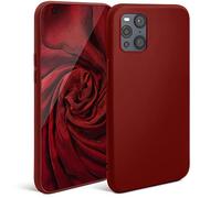 Moozy Minimalist Series Silicone Case for Oppo Find X3 Pro, Wine Red - Matte Finish Lightweight Mobile Phone Case Slim Soft Protective TPU Cover with Matte Surface