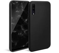 Moozy Minimalist Series Silicone Case for Samsung A50, Black - Matte Finish Lightweight Mobile Phone Case Ultra Slim Soft Protective TPU Cover with Matte Surface