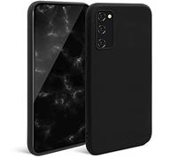 Moozy Minimalist Series Silicone Case for Samsung S20 5G and 4G, Black - Matte Finish Lightweight Mobile Phone Case Ultra Slim Soft Protective TPU Cover with Matte Surface