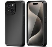 Moozy RimUP Phone Case for iphone 15, Flexible TPU Bumper Shockproof Raised Edges Cover for Extra Protection, Precise Cutouts and Camera Lens Protector, Anti-Scratch, Black