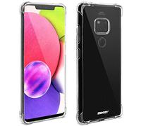 Moozy Shock Proof Silicone Case for Huawei Mate 20 - Transparent Case with Shock Absorbing 3D Corners Crystal Clear Protective Phone Case Soft TPU Silicone Cover