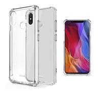 Moozy Shock Proof Silicone Case for Xiaomi Mi 8 - Transparent Case with Shock Absorbing 3D Corners Crystal Clear Protective Phone Case Soft TPU Silicone Cover