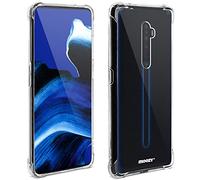 Moozy Shockproof Silicone Case for Oppo Reno 2 - Transparent Case with Shock Absorbing 3D Corners Crystal Clear Protective Phone Case Soft TPU Silicone Cover