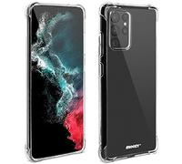 Moozy Shockproof Silicone Case for Samsung S22 Ultra - Transparent Case with Shock Absorbing 3D Corners Crystal Clear Protective Phone Case Soft TPU Silicone Cover