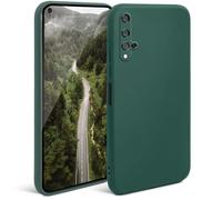 Moozy Silicone Phone Case for for Huawei Nova 5T and Honor 20 Minimalist Series, Matte Finish Bumper Mobile Phone Case Holder Slim Thin Soft Protective TPU Back Cover with Matte Surface, Dark Green
