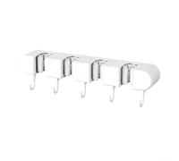 Mop And Broom Holder Wall Mounted | Punch Cleaning Tool Organizer For Bathroom Kitchen Laundry | Heavy Duty Plastic Rack With Clips | Space Saving Storage Solution For(D)