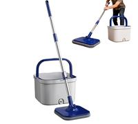 Mop and Bucket, 360 Degrees Rotating Adjustable Handle Non-Slip Handle, Microfiber Rotating Mop and Bucket - For Wood Parquet Tiles Living Room Bedroom Dining Room Apartment