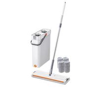 Mop and Bucket Complete Set - With Separate Dirty Water System, Hands-Free Flat Floor Mop and Bucket - For Tiles Kitchen Bathroom Living Room