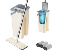 Mop and Bucket Set - 360° Flat Squeeze Microfiber Mop with 3 Washable Pads | Spin Bucket for Wet & Dry Floor Cleaning | Ideal for Hardwood, Tiles & Laminate