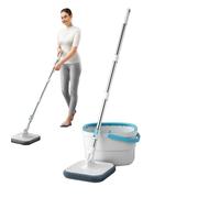 Mop and Bucket Set - Floor Cleaning Tools with Dirty Water Separation - Complete Set for Floor Cleaning with Mop and Bucket - for Bedroom, Dining Room, Kitchen, Bathroom, Study