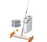 Mop And Bucket | with Separate Dirty Water System - Hands-Free Flat Floor Mop And Bucket - for Marble Kitchen Bathroom Living Room Window Dorm Apartment 0)