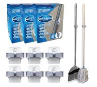 Mop & Broom Holder - Broom Holder Wall Mounted Gripper - Brush Hanger Self Adhesive - Perfect to Use on Cupboards, Bathroom, Sheds and Garage (Pack of 3 (6 Holders)