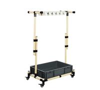 Mop Broom Organizer With Wheels,Housekeeping Station Storage Tools,Mobile Cleaning Trolley,Rolling Janitor Cart With Wheels,Solves The Problem Of Dripping Mops And Wet Floors(128x41x135cm(50x16x53in))