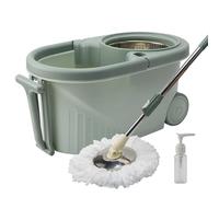 Mop Cleaning Set, Microfibre Spin Mop And Bucket Set With Wringer, Extendable Handle Easy Wring Floor Cleaning System- 2 Replacement Microfiber Refills Heads+ Bucket For Cleaning Floors