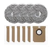 Mop Cloth and Dust Bags Kit for Conga 20090 ProAI InfinitySoap Cut&SPA Robot Vacuum, 4 Microfiber Pads + 6 Clog-Free Bags, Strong Seal Replacement Accessories