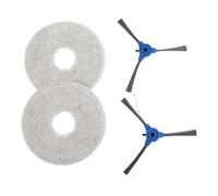 Mop Cloth and Side Brush Kit for M100 Spin AI Robot Vacuum, 4 Pieces