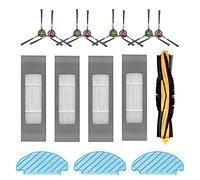 Mop Cloth Brush Filter Accessories Replacement Parts Set for Ecovacs Deebot N8 Pro N8 Pro+ N10 Plus Vacuum Cleaner Robot (Pack of 16)