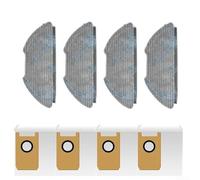 Mop Cloth Dust Bag Replacement Kit Compatible for Airrobo for GT21 Robot Vacuum,4pcs Washable Mopping Pads and 4pcs Dust Collection Bags for Floor Cleaning