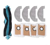 Mop Cloths Dust Bags Main Brush Kit Compatible with Ultenic T10 Lite Robot Vacuum Cleaner Replacement Parts Microfiber Non-Woven Fabrics 4 Pack
