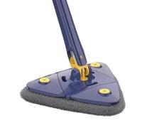 Mop for Cleaning Walls - Triangular Mop with Long Extendable Handle, Adjustable 360° Rotatable for Wet/Dry Cleaning of Ceilings, Mirrors, and Floors