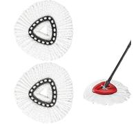 Mop Head for 360° Rotating Round Magic Mop, 2 Pack Universal Spin Mop Replacement Head Refill,Microfibre, White