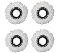 Mop Head Refill Replacement Pack of 4 - 360° Microfiber Spin Mop Heads, Durable Washable Mop Refills Compatible with Most Spin Mops for Home Floor Cleaning, White