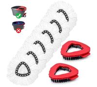 Mop Head Replacement Compatiable with Ocedar EasyWring 1-Tank System,Mircofiber Mop Heads Refill and Scrub Brush for O Cedar Easywring Spin Mop, 6 Pack Mop Refills & 2 Scrubber Head to Floor Cleaning