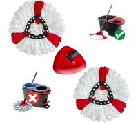 Mop Head Replacement Compatible with EasyWring 1-TANK system, 2 Pack Spin Mop Heads Refills with A Base Replacement Kit for Turbo Triangle Swivel Mops, Microfiber, Machine Washable