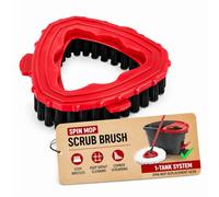 Mop Head Replacement Compatible with Vileda Turbo 1-Tank, Scrub Brush Head | Stiff-bristle Spin Mop Scrub Brush for Tile, Grout, Tubs, Showers, Kitchens, Patios and Pool Edges; Easy Snap-on Fitting
