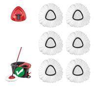 Mop Head Replacement for O-Ceda EasyWring 1-Tank System, Includes 6 Spin Mop Replacement Head, 1 Spin Mop Base