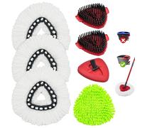 Mop Head Replacement for O Cedar, Spin Mop Replacement Head for Ocedar Easywring 1 Tank System, Mop Heads Includeds 3 Mop Replacement Heads, 2 Spin Scrub Brush, 1 Base & 1 Chenille Pad