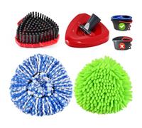 Mop Head Replacement for O Cedar, Spin Mop Replacement Head for Ocedar RinseClean 2 Tank System, Mop Heads Includeds 1 Mop Replacement Heads, 1 Upgrade Spin Scrub Brush, 1 Base& 1 Chenille Pad