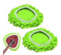 Mop Head Replacements, 2PCS Microfiber Triangle Swivel Refills, Machine Washable & Reusable Mop Heads for Floor Cleaning