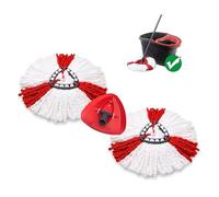 Mop Head Replacements Compatible with Vileda, 2 Pack Spin Mop Heads Refills with A Base Replacement Kit for Vileda Turbo Triangle Swivel Mops, Microfiber, Machine Washable and Easy to Replace
