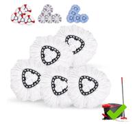 Mop Heads Replacement- 5 Pack Compatible with Vileda Mop Head Replacement 1 Tank / 2-in-1 Turbo - Spin mop heads replacment for vileda - Machine washable and reusable