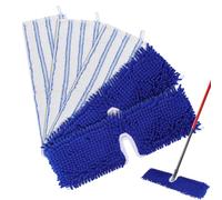 Mop Heads Replacements Compatible with O-Cedar Dual-Action Flip Mop - Chenille Double Sided Replace Pads for Dry/Wet Use - Washable Dust Mop Refills,3 Microfiber + 2 Chenille-Microfiber Double Sided