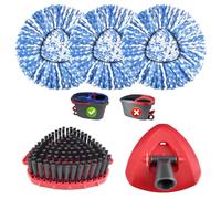 Mop Heads Replacements for O Ceda,Mop Replace Head for Ocedar Rinseclean 2 Tank,Microfiber Mop Refills,Include 3 Spin Mop Replacement Head 1 Scrub Brush 1 Mop Base Machine Washable & Easy to Replace