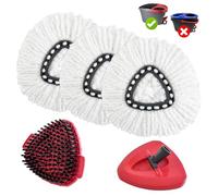 Mop Heads Replacements for O Cedar,Mop Replace Head for Ocedar Easywring 1 Tank,Include 3 Spin Mop Replacement Head 1 Scrub Brush and 1 Mop Base Deep Cleaning & Machine Washable