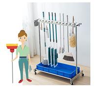 Mop Holder Broom Holder Utility Movable Commercial Rack for Mops And Brooms,Cleaning Tool Cart,Housekeeping cart,Mop Holder Umbrella Stand,Mop Drain Rack,Can Put Wet Mops,For Garage,Hotels,Restaurant,