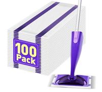 Mop Pads Refills Compatible with Swiffter WetJet Mop, Disposable Mop Pads for Hardwood Floors, Tile, Laminate & Multi-Surface Cleaning, 100 Pack