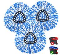 Mop Replace Heads Compatible for O Cedar 3 Pack, Spin Mops Refill Head Replacement for RinseClean 2-Tank System, Machine Washable, Suitable for Hard-surfaced Floors Cleaning