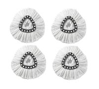 Mop Replacement Head，Compatible For Vileda， Mops Thickened Triangular Microfiber Cloth Pad Household Cleaning Accessories(White-4pcs)