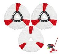 Mop Replacement Head Microfibre Compatible with Vileda 2-in-1 Turbo Triangle Spin Reusable Mop Heads Red 3 Pack
